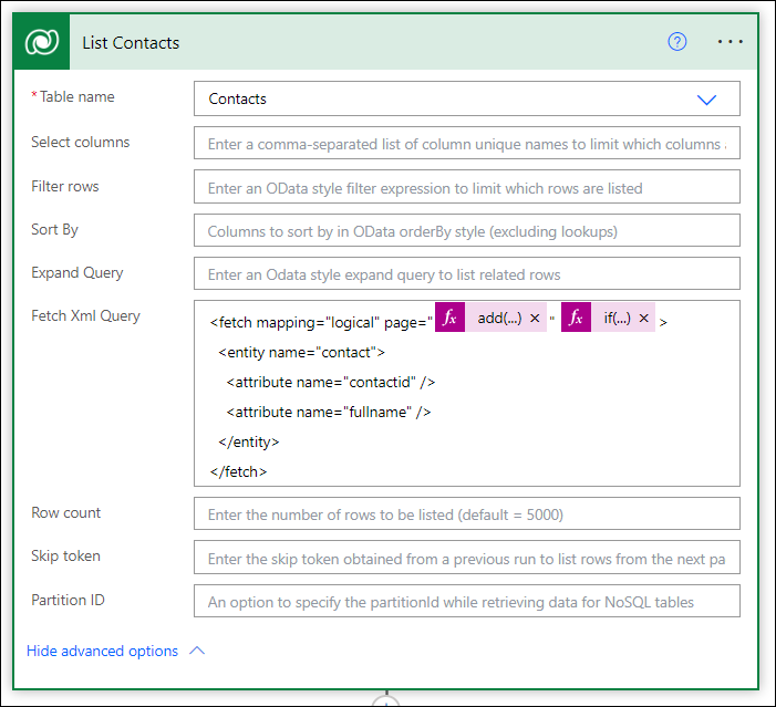 Pagination in Dataverse using Power Automate