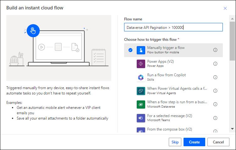 Pagination in Dataverse using Power Automate