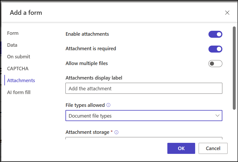 enable attachments in power pages