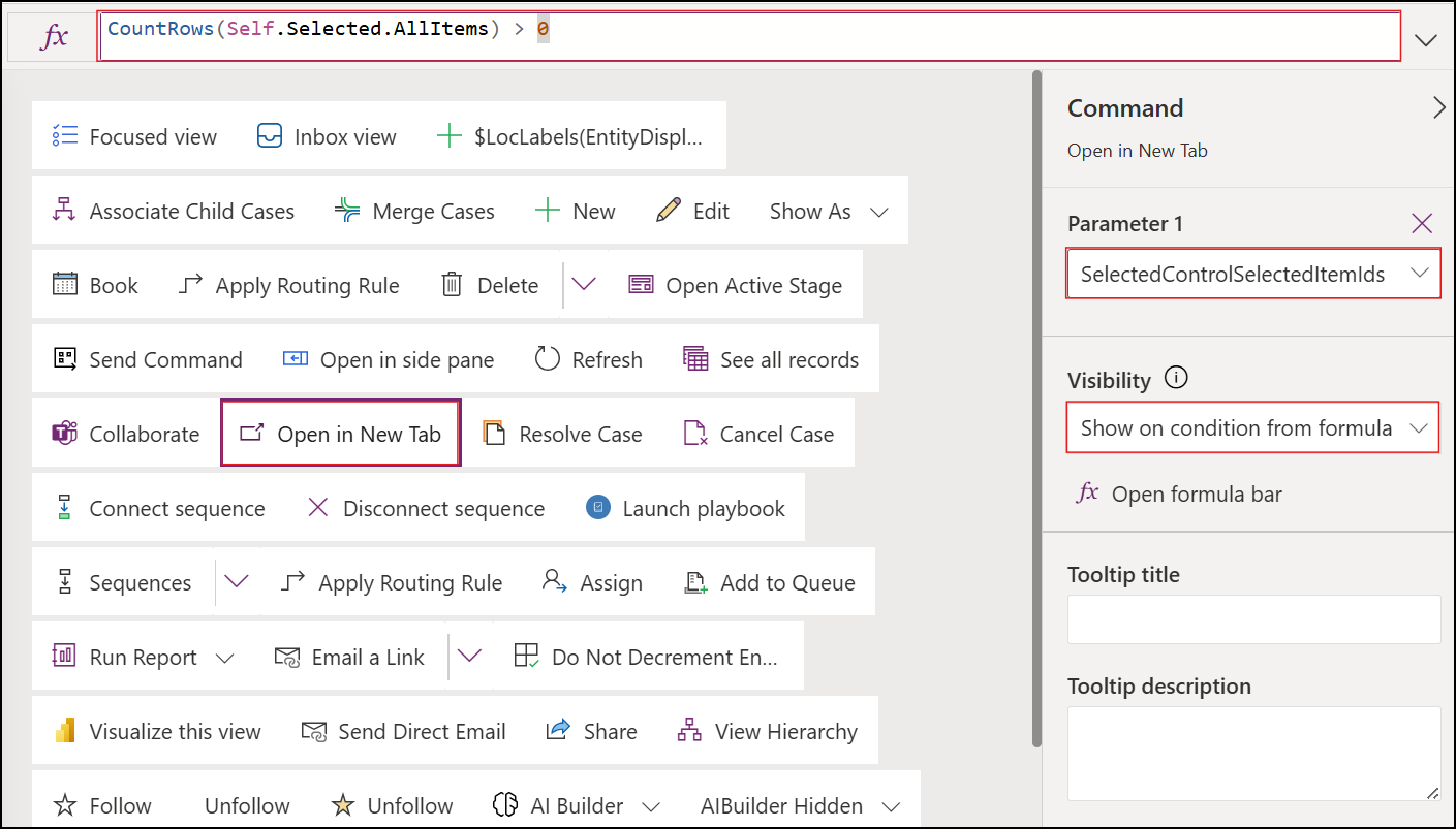 configure command button model driven apps