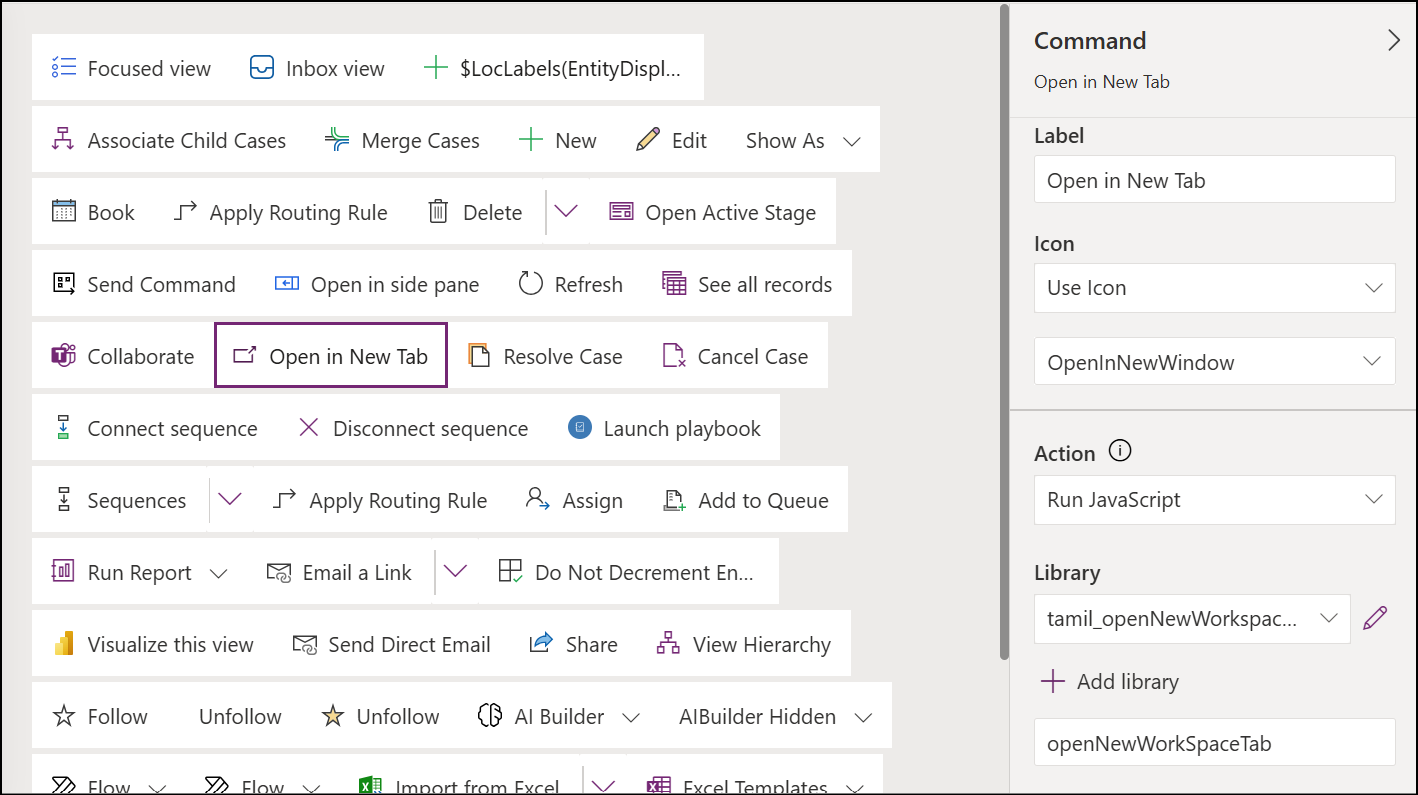 configure command button model driven apps