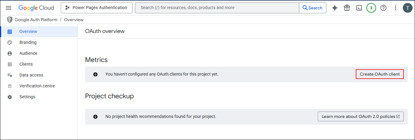 OAuth Client Creation