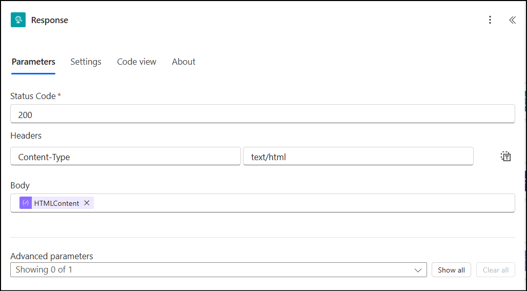 Host a webpage flow response
